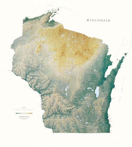 Topographic Map Of Wisconsin World Map Gray