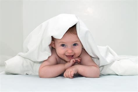 Baby Showing Face Under White Blanker Hd Wallpaper Wallpaper Flare