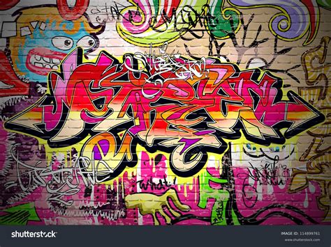 Graffiti Wall Background Urban Art Grafitti Stock Vector 114899761