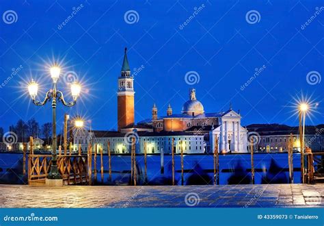 Vista Del Canale Grande Dalla Piazza San Marco Di Notte Venezia Immagine Stock Immagine Di