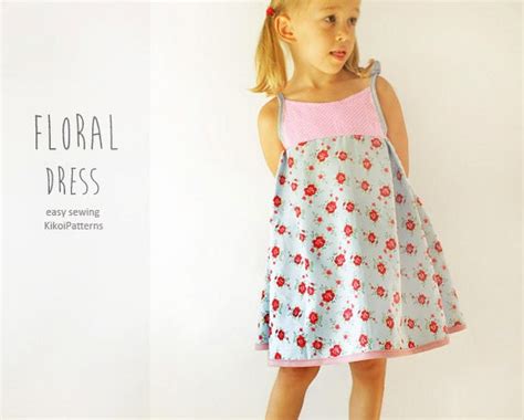 Floral Girls Dress Sewing Pattern Easy Summer Toddler Dress Pdf