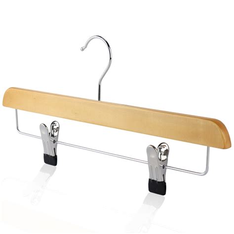 Wooden Clip Hanger For Trousers And Skirts 35cm Natural