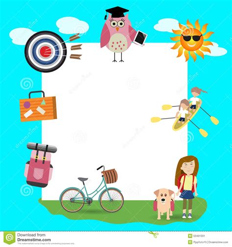 Children In The Summer Camp Background Stock Vector
