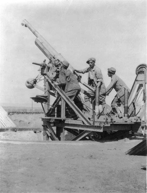 Photograph Showing French Gunners With 75 Mm Anti Aircraft Gun