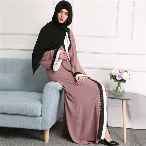 Muslim Abaya Lace Maxi Dress Cardigan Kimono Cotten Long Robe Gowns