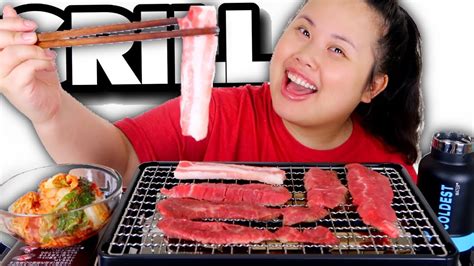 JUICY WAGYU STEAK PORK BELLY KOREAN BBQ MUKBANG 먹방 EATING SHOW YouTube