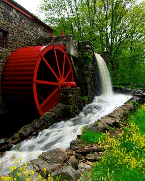 Wayside Inn Grist Mill Sudbury Ma Windmill Water Water Wheel