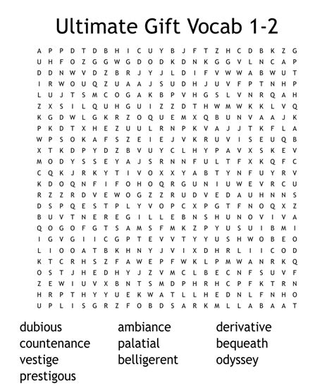 Ultimate Gift Vocab Word Search WordMint