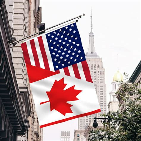 United T Canada Combination Banner Usa Friendship Flag Canadian