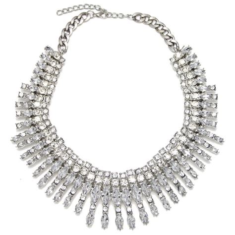 Crystal Ray Burst Silver Tone Statement Maxi Choker Necklace