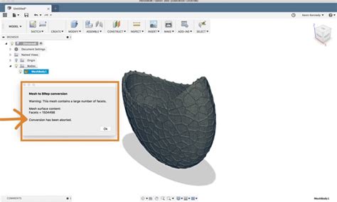 Turn Stl File Into Solid Body Convert Mesh To Brep In Fuison 360 By