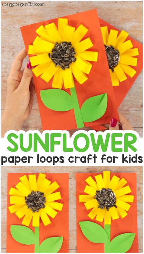 Paper Loops Sunflower Craft With Seeds Sunflower Crafts Fall Crafts
