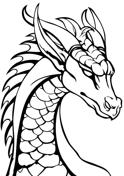 Dragon coloring pages for kids online. Dragon Head Colouring Page | Rooftop Post Printables