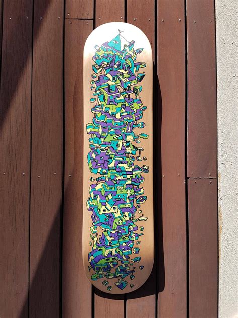 Hand Painted Skateboard For Wall Art Illustration