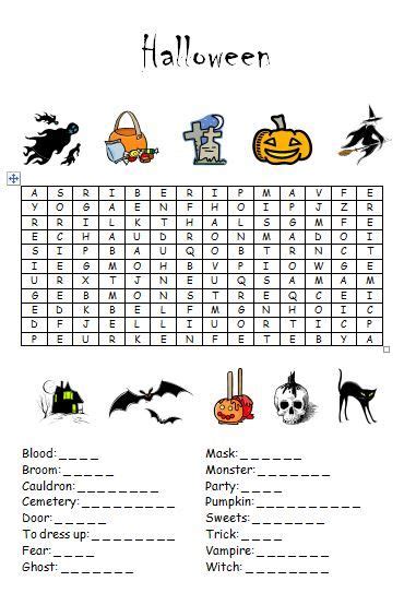 Idea Halloween Words Then Find Them In This Wordsearch Halloween