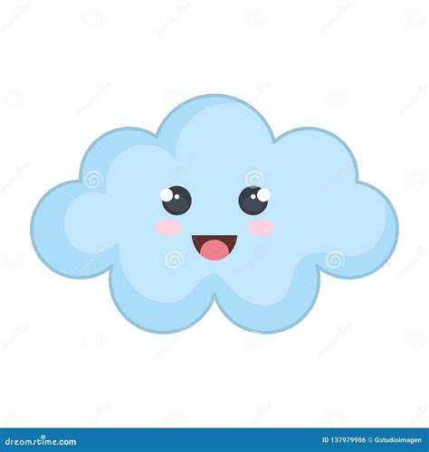 Cute Cloud Kawaii Character Stock Vector Illustration Of Spring Cute