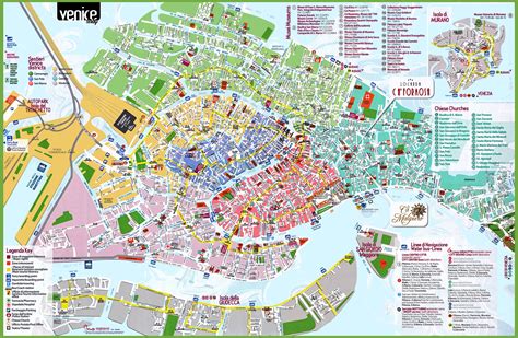 Venice Attractions Map Pdf Free Printable Tourist Map Venice Waking