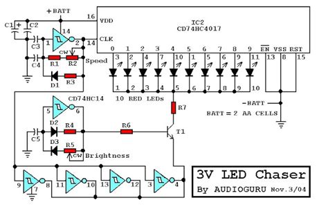 3v Led Chaser Circuits Diagram Lab