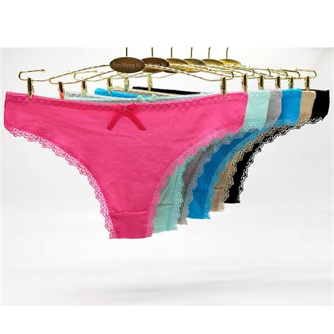 pack of 192 low rise plain laced cotton thong lady panties sexy women underwear lady g string