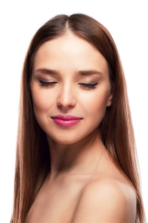 front portrait of beautiful face with beautiful closed eyes stock image image of closed eyes