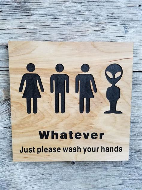 All Gender Restroom Sign Whatever Just Wash Your Hands Etsy All
