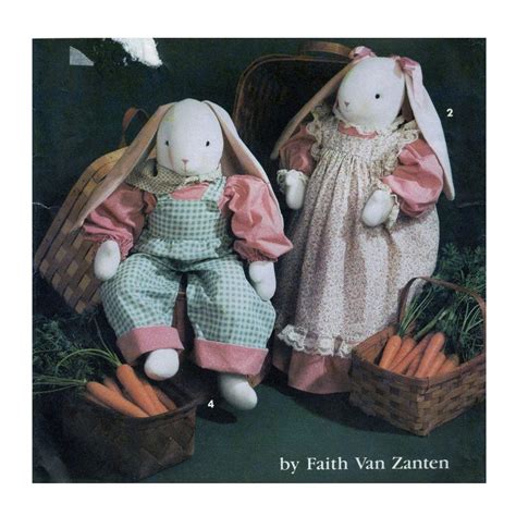 28 Soft Stuffed Victorian Rabbit Bunny With Clothing Sewing Pattern
