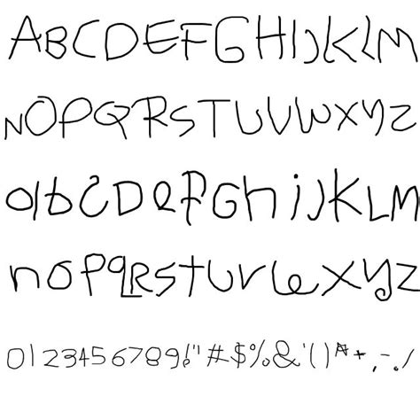 Childs Handwriting Font Kids Handwriting Font Lettering Alphabet