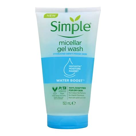 Simple Water Boost Micellar Gel Facial Wash 150ml Sinin