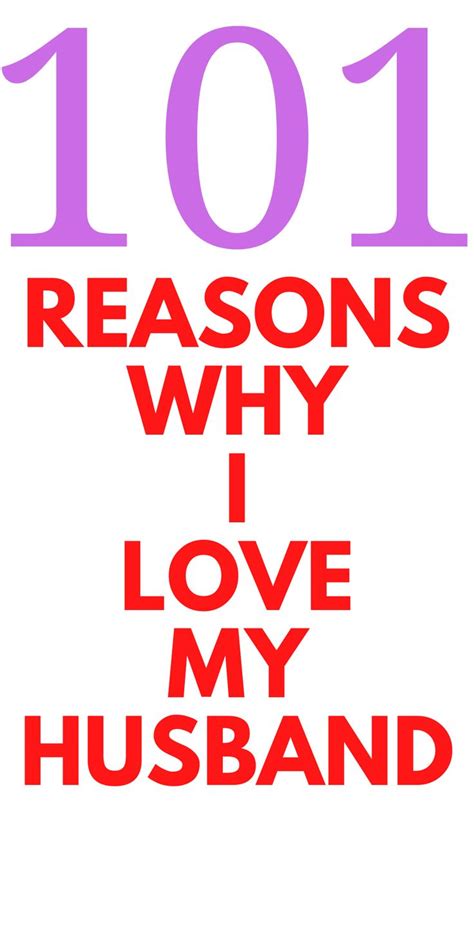 101 Reasons Why I Love My Husband Love My Husband Love You Husband