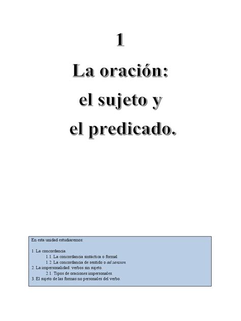 1sujeto Y Predicado Pdf Asunto Gramática Verbo