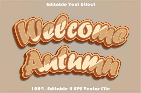 Premium Vector Welcome Autumn Editable Text Effect