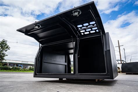 Buy 1800mm Flat Aluminium Ute Canopy Dog Box Black Online