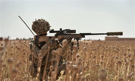 A Sniper From 2nd Battalion The Royal Anglian Regiment Looks Through