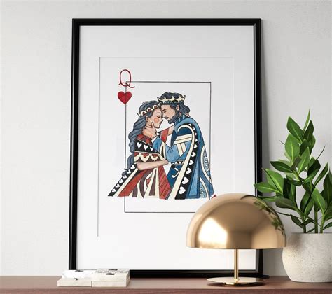 King And Queen Wall Art Watercolor Illustration 8x10 Etsy