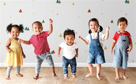 Download Premium Psd Of Cute Diverse Toddlers Dancing And Having Fun