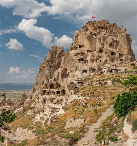 Uchisar Castle In Cappadocia Turkey Stock Image Image Of Castle