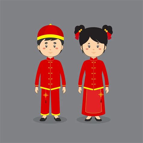 Couple Character Wearing Traditional Chinese Clothing
