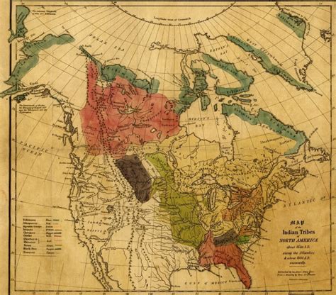 Map Of The Indian Tribes Of North America About 1600 Ad Along The