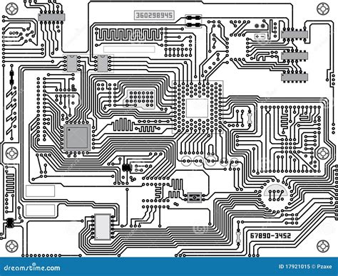 Vector Circuitry Industrial High Tech Background Royalty Free Stock