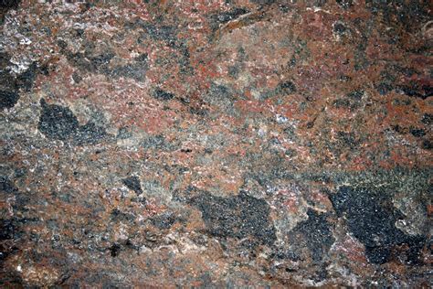 Mica Schist Rock Texture With Red Feldspar Black Biotite