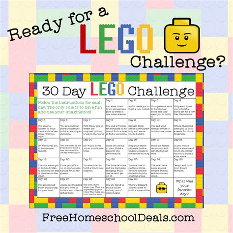 Free Printable 30-Day LEGO Challenge (instant download!) | Free ...
