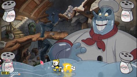 chef saltbaker in “a dish to die for” full fight and ending cuphead the delicious last course