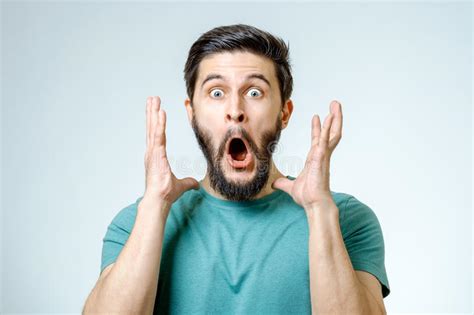 Man with Shocked, Amazed Expression Stock Photo - Image of cheerful ...