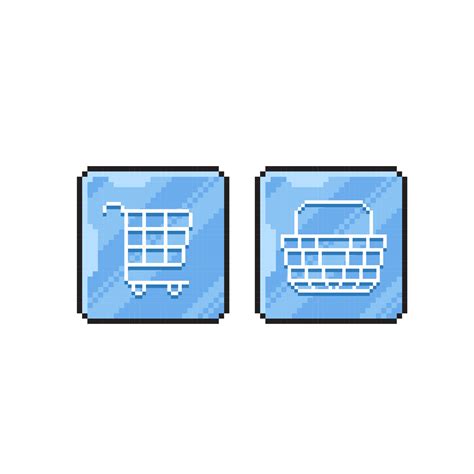 Shopping Button In Pixel Art Style 21560897 Vector Art At Vecteezy