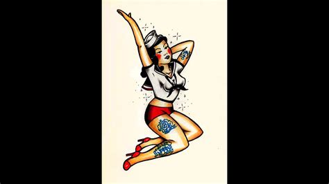 Old School Sailor Pin Up Girl Tattoos