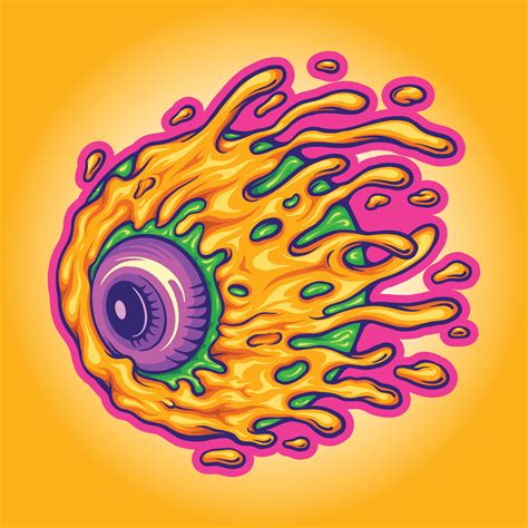 Eye Melting Trippy Mascot Vector Psyhedelic Illustrations 4374089