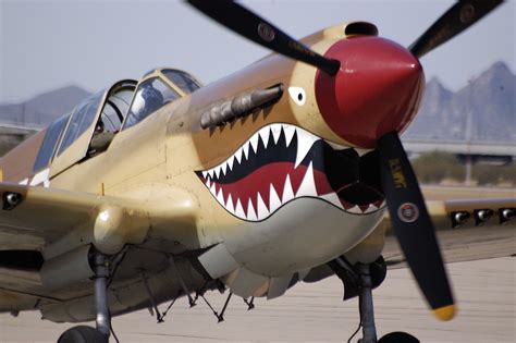 P 40 Warhawk In War Paint Vintage Aircraft Bomber Plane Wwii Aircraft