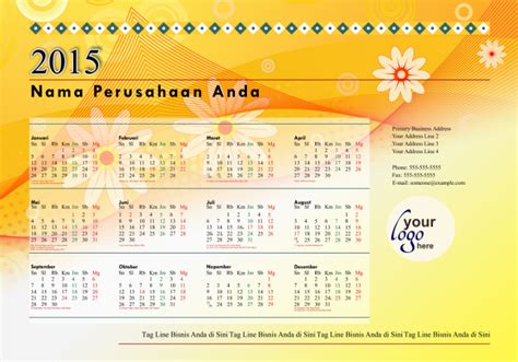 Kalender 2015 Indonesia Hari Libur Nasional Coreldraw