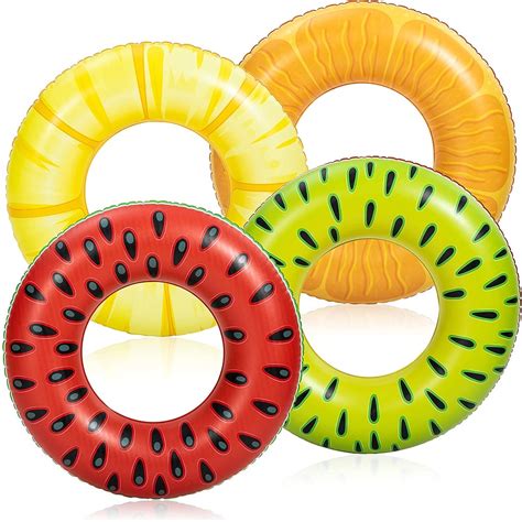 Inflatable Pool Floats Fruit Tube Rings Pack Best Pool Floats