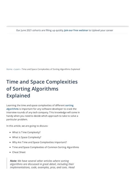 SOLUTION Time And Space Complexities Of Sorting Algorithms Explained Studypool